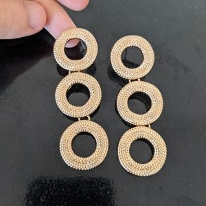 Gold Circle Drop Earrings